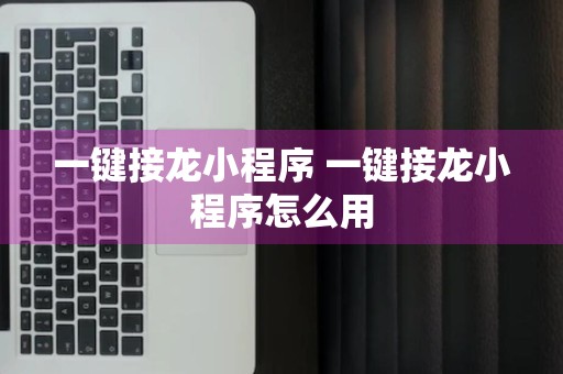 一键接龙小程序 一键接龙小程序怎么用