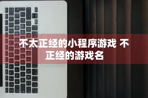 不太正经的小程序游戏 不正经的游戏名