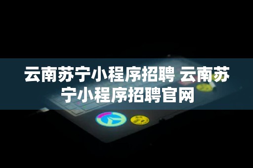 云南苏宁小程序招聘 云南苏宁小程序招聘官网