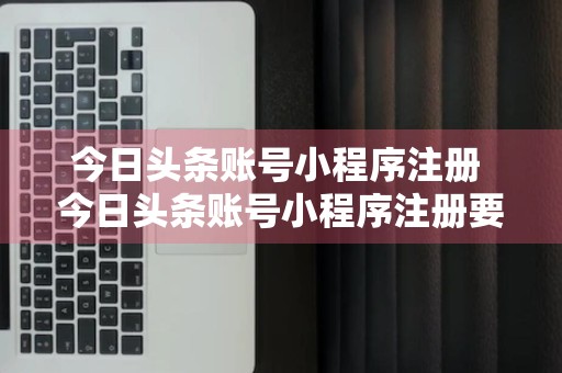 今日头条账号小程序注册 今日头条账号小程序注册要钱吗