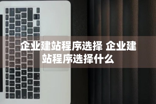 企业建站程序选择 企业建站程序选择什么