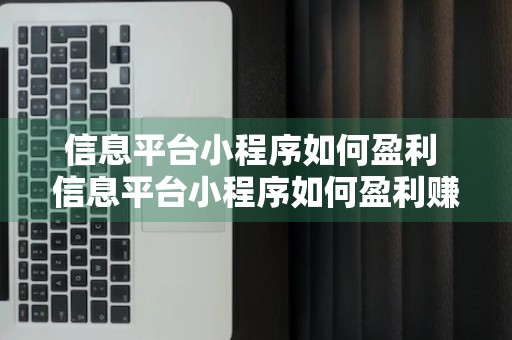 信息平台小程序如何盈利 信息平台小程序如何盈利赚钱