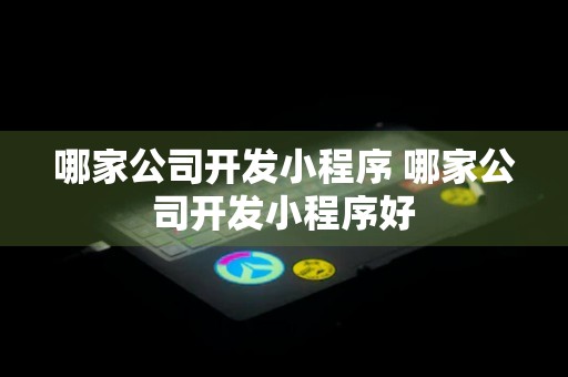 哪家公司开发小程序 哪家公司开发小程序好