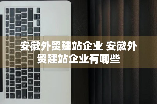 安徽外贸建站企业 安徽外贸建站企业有哪些