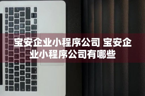 宝安企业小程序公司 宝安企业小程序公司有哪些