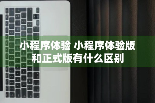 小程序体验 小程序体验版和正式版有什么区别