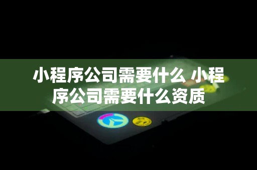 小程序公司需要什么 小程序公司需要什么资质