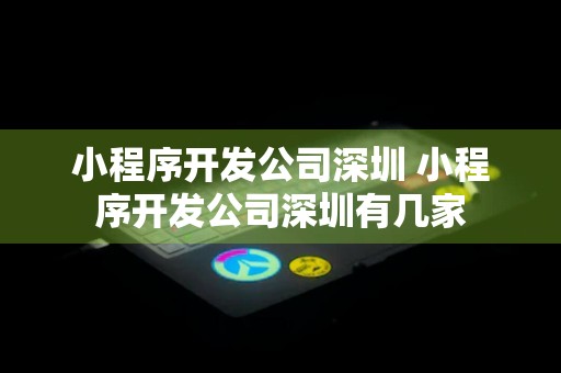 小程序开发公司深圳 小程序开发公司深圳有几家