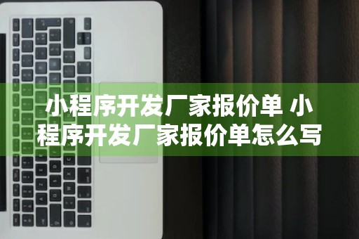 小程序开发厂家报价单 小程序开发厂家报价单怎么写