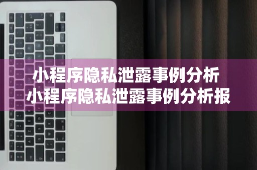 小程序隐私泄露事例分析 小程序隐私泄露事例分析报告