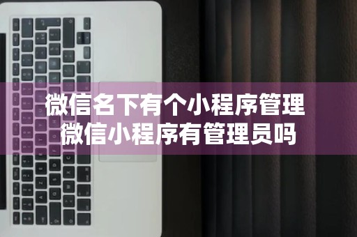 微信名下有个小程序管理 微信小程序有管理员吗