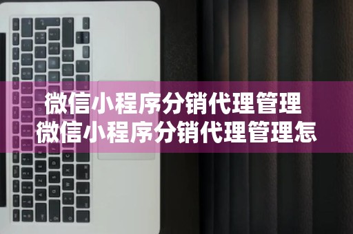 微信小程序分销代理管理 微信小程序分销代理管理怎么做