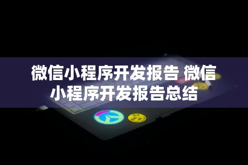 微信小程序开发报告 微信小程序开发报告总结