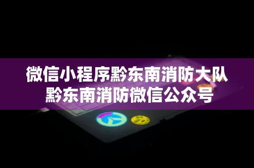 微信小程序黔东南消防大队 黔东南消防微信公众号