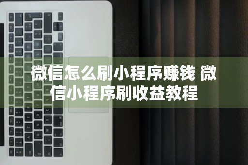 微信怎么刷小程序赚钱 微信小程序刷收益教程