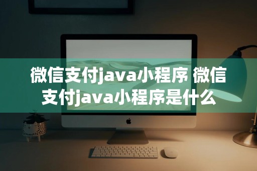 微信支付java小程序 微信支付java小程序是什么