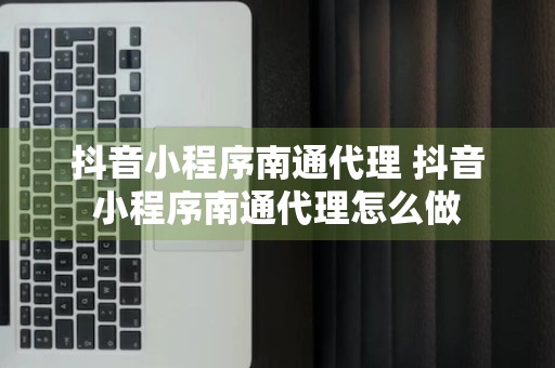 抖音小程序南通代理 抖音小程序南通代理怎么做