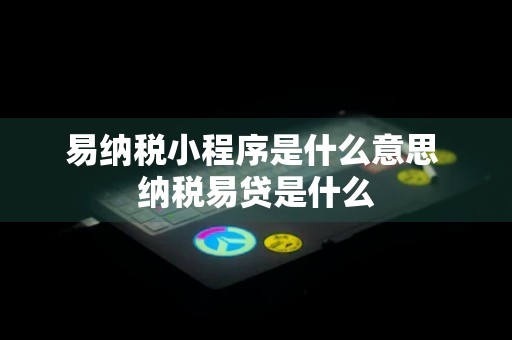 易纳税小程序是什么意思 纳税易贷是什么