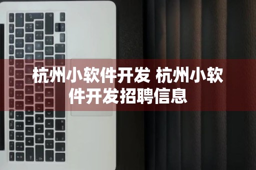 杭州小软件开发 杭州小软件开发招聘信息