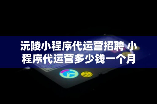 沅陵小程序代运营招聘 小程序代运营多少钱一个月