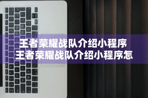 王者荣耀战队介绍小程序 王者荣耀战队介绍小程序怎么弄