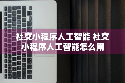 社交小程序人工智能 社交小程序人工智能怎么用