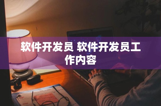 软件开发员 软件开发员工作内容