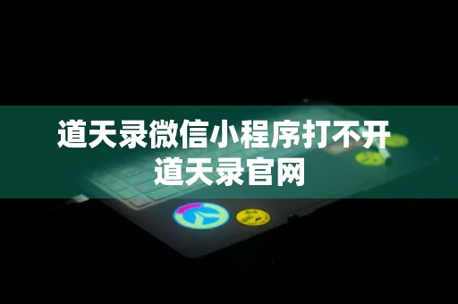 道天录微信小程序打不开 道天录官网