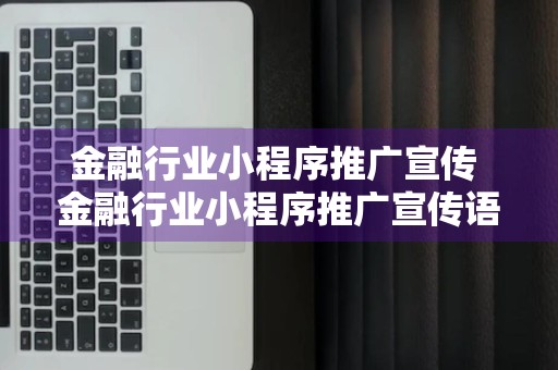 金融行业小程序推广宣传 金融行业小程序推广宣传语