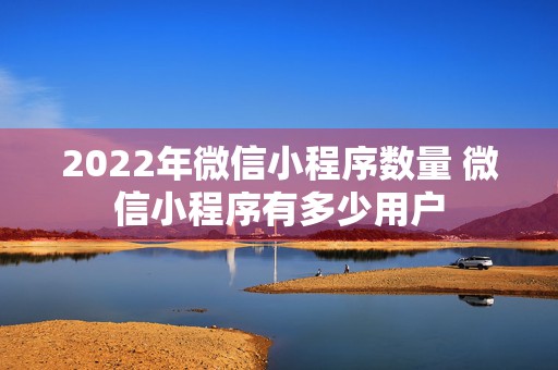 2022年微信小程序数量 微信小程序有多少用户